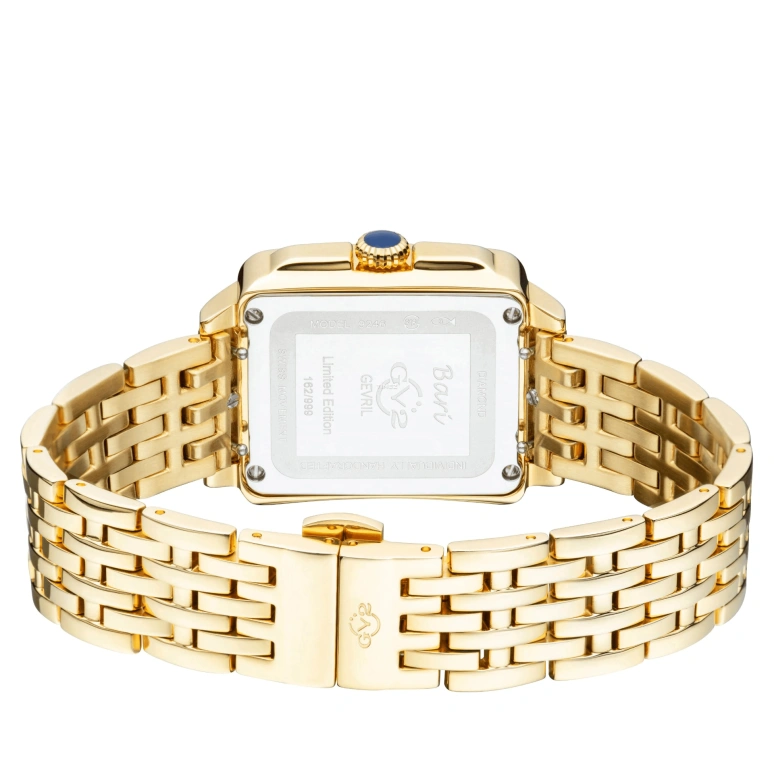 Gevril,Bari 37mm,37mm,Stainless Steel,Silver White,White,Quartz,Sapphire,Crystal Glass,Rectangular,9256B