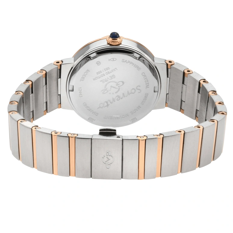 Gevril,Sorrento 33mm,33mm,Stainless Steel,White,Quartz,Sapphire,Round,12443B