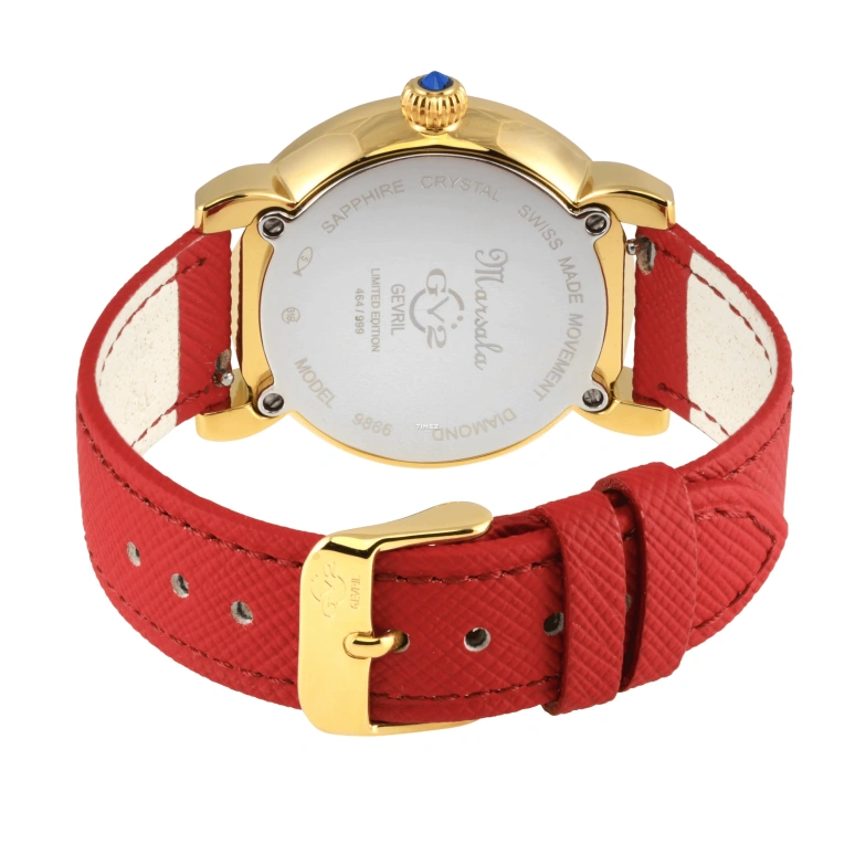 Gevril,Marsala 37mm,37mm,Stainless Steel,Silver White,White,Quartz,Sapphire,Crystal Glass,Round,9866,9866-V4