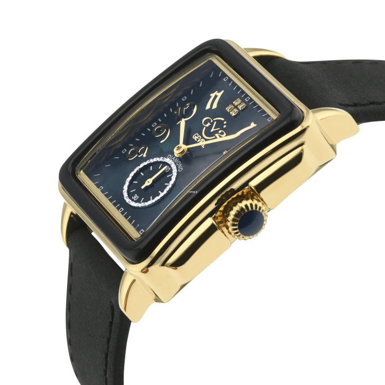 Gevril,Bari 37mm,37mm,Stainless Steel,Black,Quartz,Sapphire,Crystal Glass,Rectangular,9263