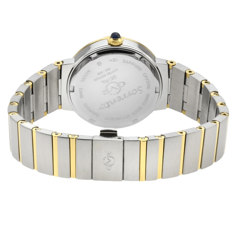 Gevril,Sorrento 33mm,33mm,Stainless Steel,White,Quartz,Sapphire,Round,12444B