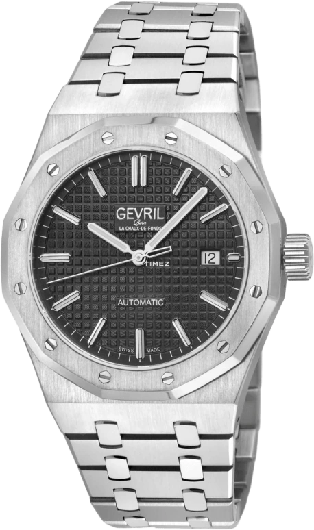 Gevril,Gotham 41mm,41mm,Stainless Steel,Black,Automatic,Day,38hours,49400B