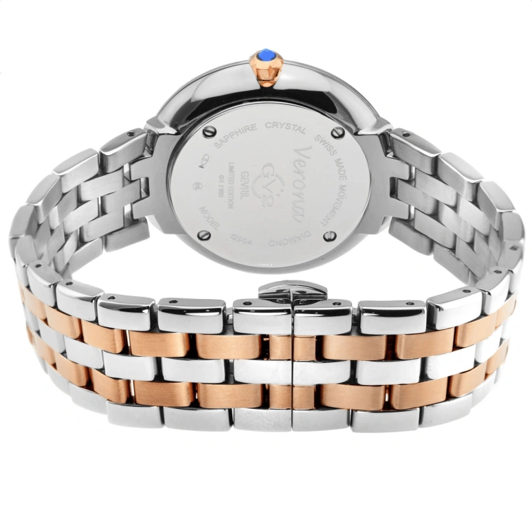 Gevril,Verona 37mm,37mm,Stainless Steel,White,Quartz,Day,Sapphire,12904B
