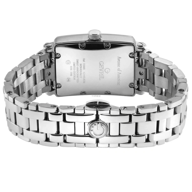 Gevril,Avenue of Americas 33x25mm,33x25mm,Stainless Steel,Black,Quartz,Day,Sapphire,Crystal Glass,7246RB