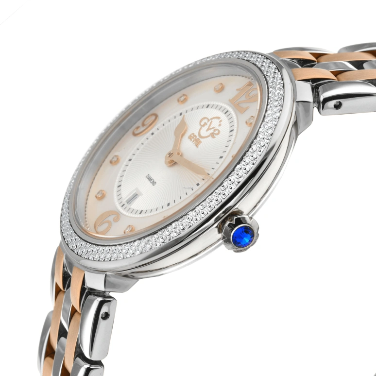 Gevril,Verona 37mm,37mm,Stainless Steel,White,Quartz,Day,Sapphire,12904B