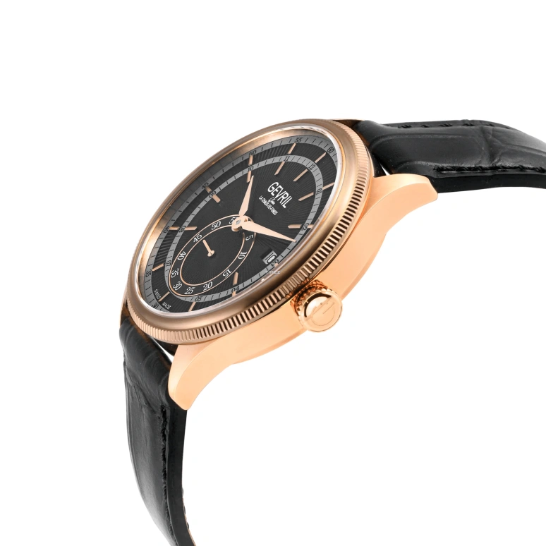 Gevril,Empire 40mm,40mm,Stainless Steel,Black,Automatic,Day,Sapphire,48103
