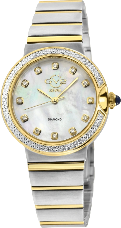 Gevril,Sorrento 33mm,33mm,Stainless Steel,White,Quartz,Sapphire,Round,12444B