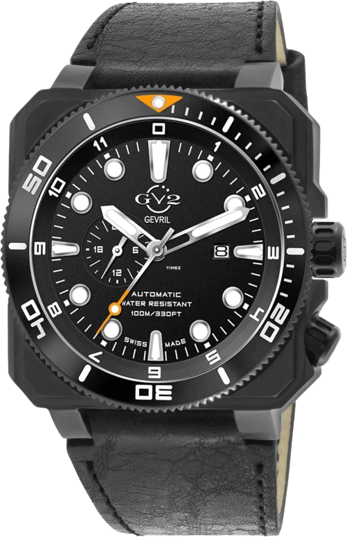 Gevril,XO Submarine 48mm,48mm,Stainless Steel,Black,Automatic,Day,Dule Time,4554