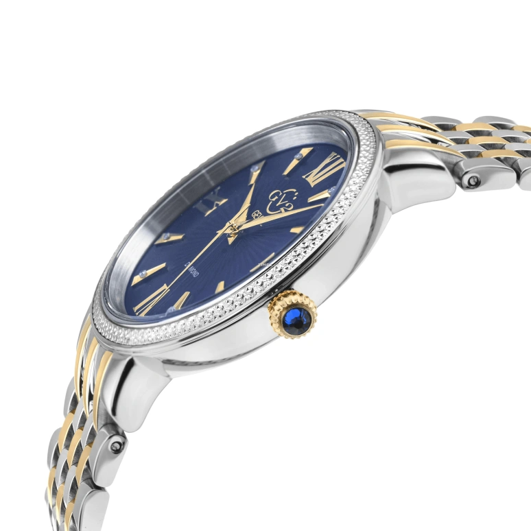 Gevril,Genoa 37mm,37mm,Stainless Steel,Blue,Quartz,Sapphire,Round,12534