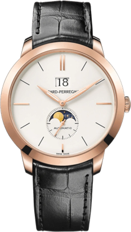 Girard-Perregaux,1966 41mm,41mm,Rose Gold,Silver,Automatic,Moonphase,Big Date,49546,49546-52-131-BB60