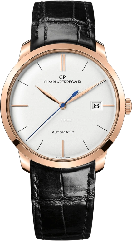 Girard-Perregaux,1966 38mm,38mm,Pink Gold,Silver,Automatic,Day,46hours,49525,49525-52-131-BK6A