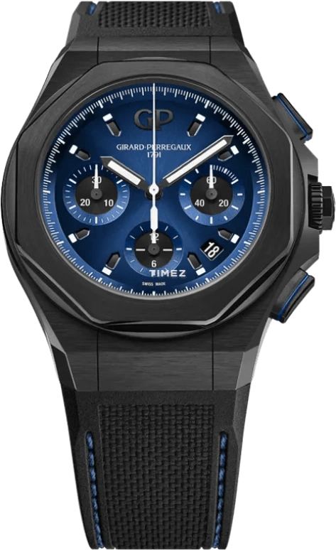 Girard-Perregaux,Laureato 44mm,44mm,Titanium,Blue,Automatic,Chronograph,Day,81060,81060-21-491-FH6A