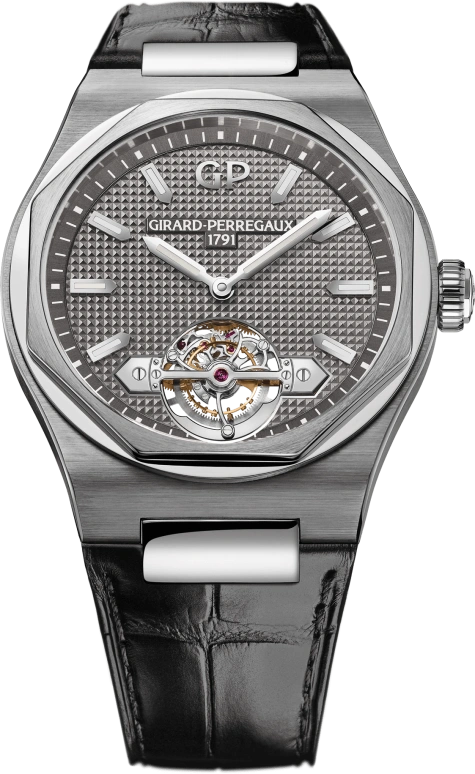 Girard-Perregaux,Laureato 45mm,45mm,Titanium,White Gold,Grey,Automatic,Tourbillon Escapement,49hours,99105,99105-41-232-BB64