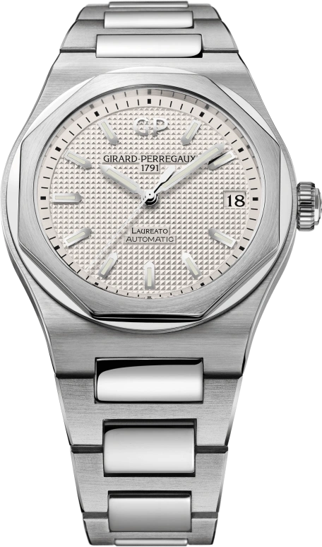 Girard-Perregaux,Laureato 42mm,42mm,Stainless Steel,Silver,Automatic,Date,54hours,81010,81010-11-131-11A