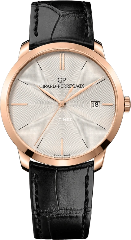 Girard-Perregaux,1966 38mm,38mm,Pink Gold,Silver,Automatic,Day,46hours,49525,49525-52-133-BB60