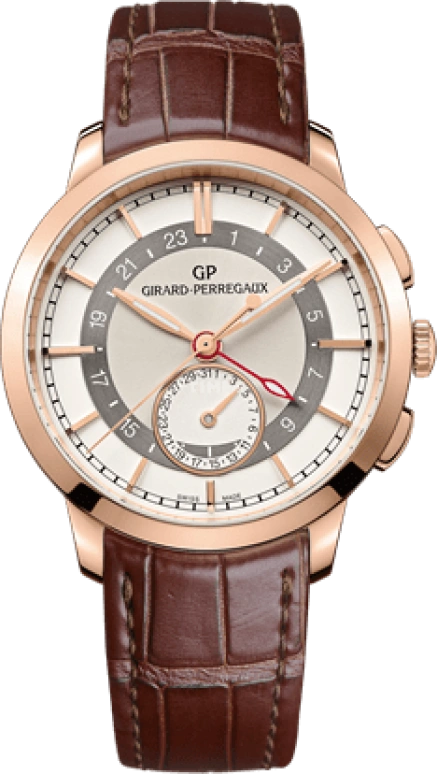 Girard-Perregaux,1966 40mm,40mm,Pink Gold,Silver,Automatic,Day,Dule Time,49544,49544-52-131-BBB0