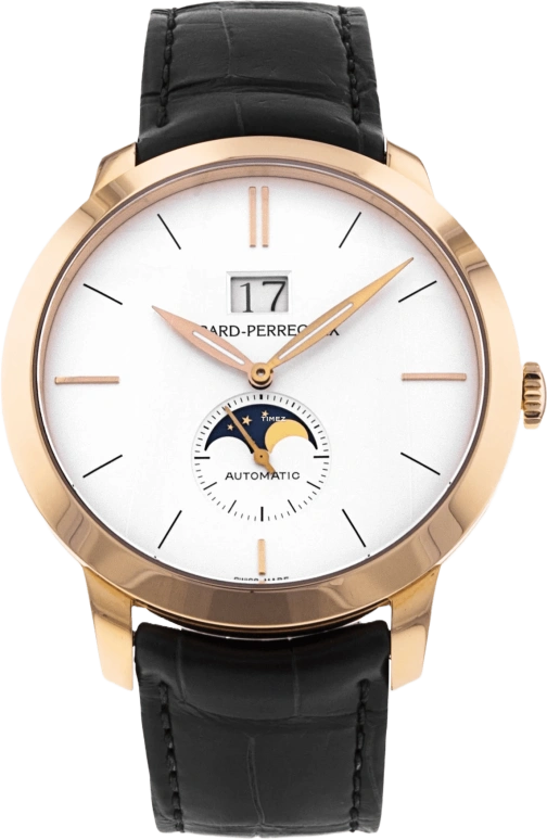 Girard-Perregaux,1966 41mm,41mm,Rose Gold,Silver,Automatic,Moonphase,Big Date,49546,49546-52-131-BB60