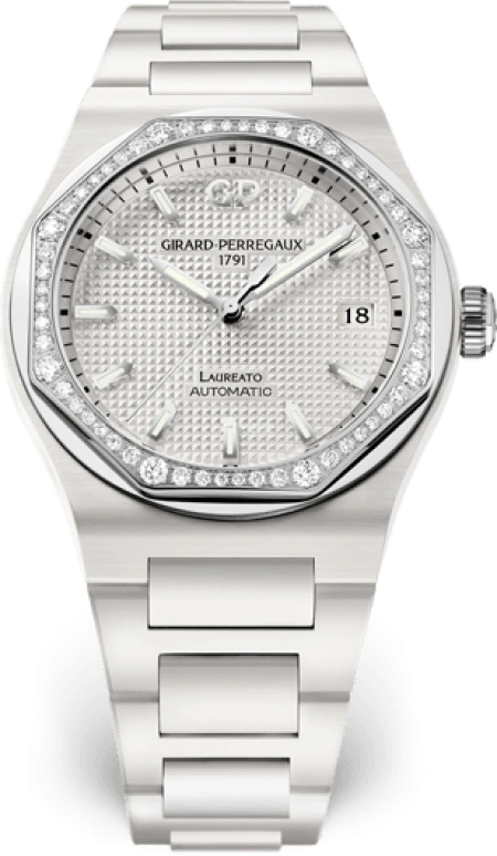 Girard-Perregaux,Laureato 38mm,38mm,Ceramic,Stainless Steel,White,Automatic,Date,46hours,81005D82A732,81005D82A732-32A