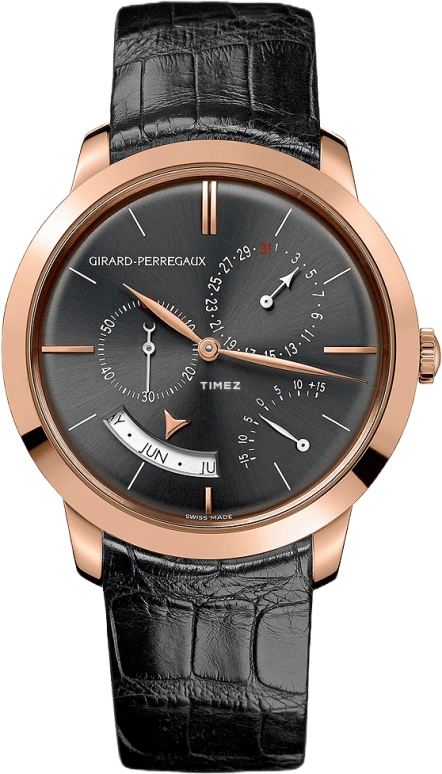 Girard-Perregaux,1966 40mm,40mm,Pink Gold,Grey,Automatic,Month,Day,49538,49538-52-231-BK6A