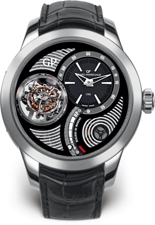 Girard-Perregaux,Heritage 46mm,46mm,Titanium,Skeleton,Handwound,Power Reserve Indicator,Tourbillon Escapement,99815,99815-21-653-BA6E