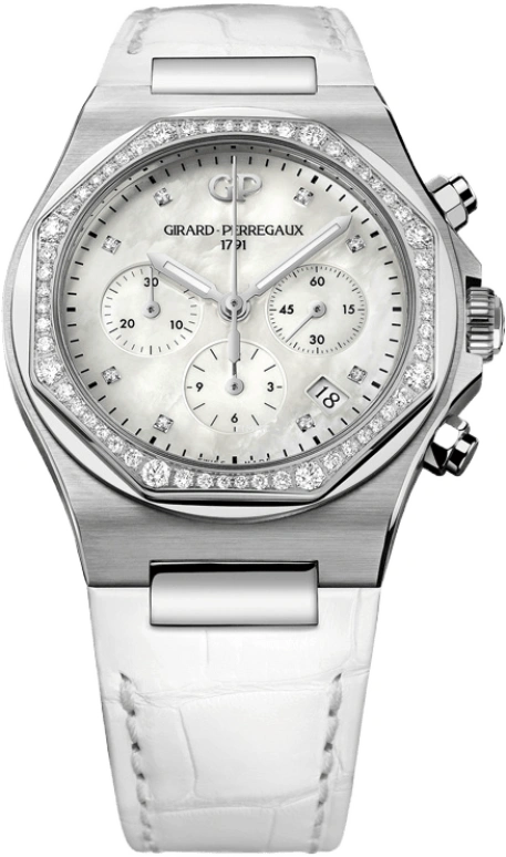 Girard-Perregaux,Laureato 38mm,38mm,Stainless Steel,White,Automatic,Chronograph,Date,81040D11A771,81040D11A771-BB7B