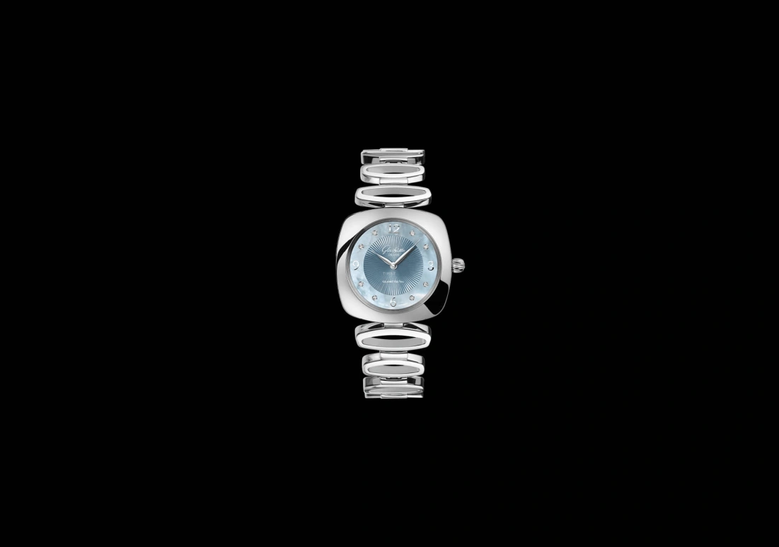 Glashütte Original,Pavonina 7.50mm,7.50mm,Stainless Steel,Blue,Quartz,Day,35712hours,1,1-03-02-06-12-14