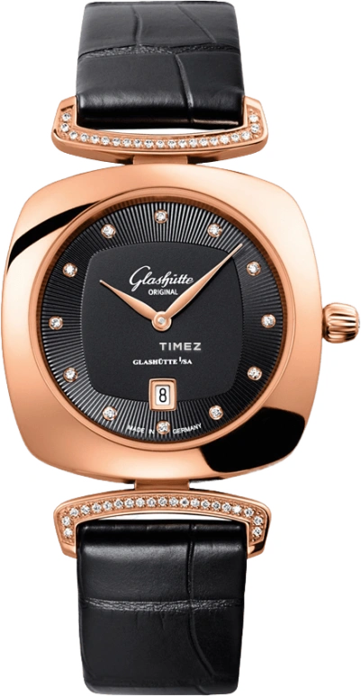 Glashütte Original,Pavonina 31mm,31mm,Red Gold,Black,Quartz,Day,35712hours,1,1-03-01-28-05-02