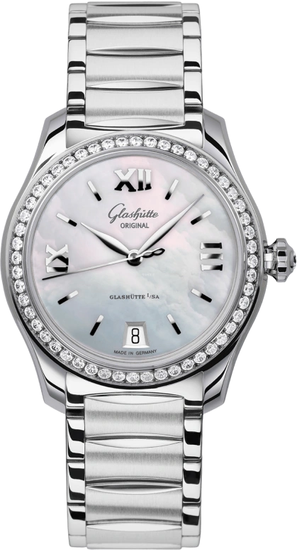 Glashütte Original,Lady Serenade 36mm,36mm,Stainless Steel,White,Automatic,Date,40hours,1,1-39-22-08-22-34