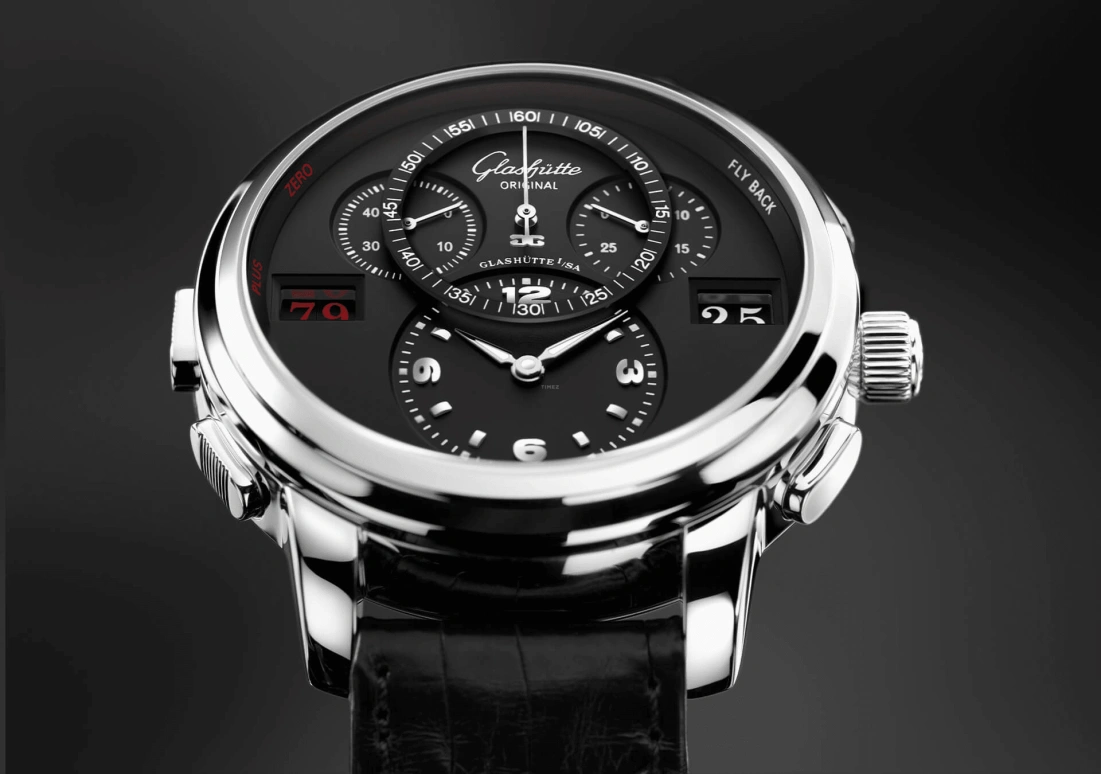 Glashütte Original,Pano 44mm,44mm,Stainless Steel,Black,Automatic,Countdown,Flyback,Big Date,Column Wheel,42hours,In-house Caliber,1,1-96-01-02-02-04