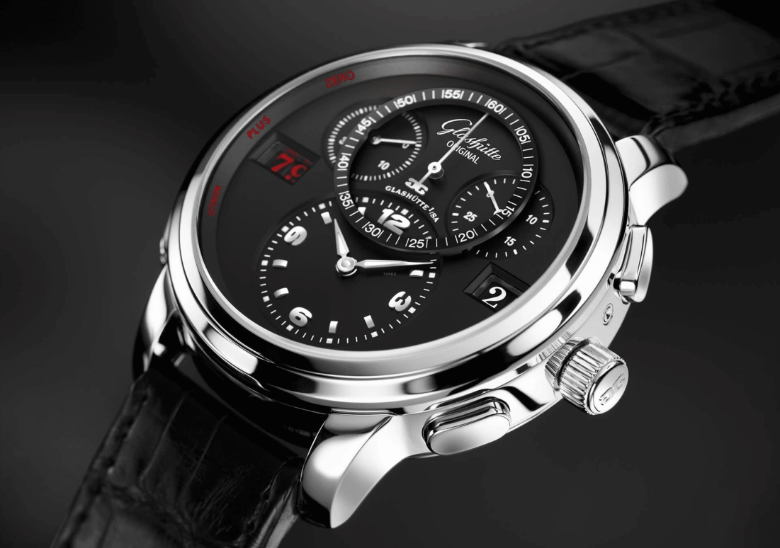 Glashütte Original,Pano 44mm,44mm,Stainless Steel,Black,Automatic,Countdown,Flyback,Big Date,Column Wheel,42hours,In-house Caliber,1,1-96-01-02-02-04