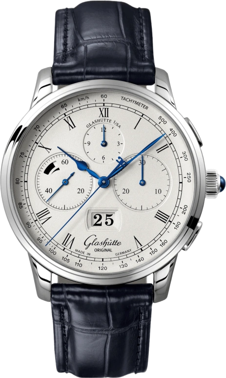 Glashütte Original,Senator 42mm,42mm,Platinum,Silver,Automatic,Chronograph,Power Reserve Indicator,Flyback,Big Date,70hours,In-house Caliber,1,1-37-01-02-03-30