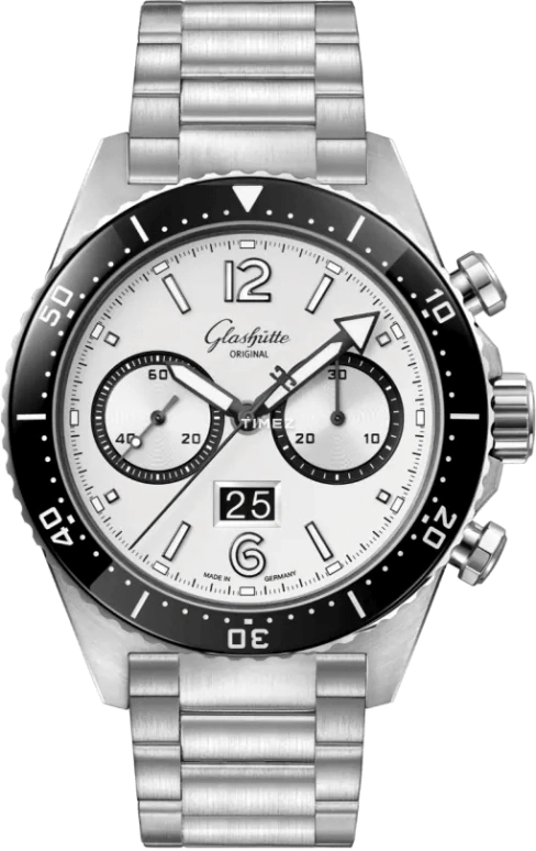Glashütte Original,SeaQ 43.20mm,43.20mm,Stainless Steel,White,Automatic,Chronograph,Flyback,Big Date,1,1-37-23-03-80-70