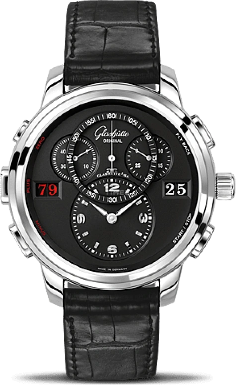 Glashütte Original,Pano 44mm,44mm,Stainless Steel,Black,Automatic,Countdown,Flyback,Big Date,Column Wheel,42hours,In-house Caliber,1,1-96-01-02-02-04