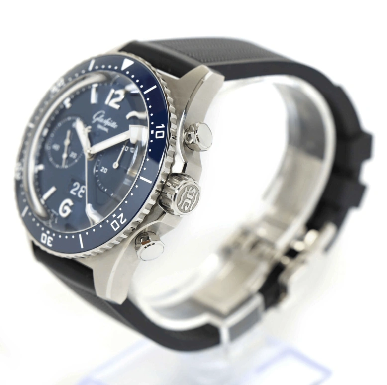 Glashütte Original,Spezialist 43.20mm,43.20mm,Stainless Steel,Ceramic,Blue,Automatic,Chronograph,Flyback,Big Date,1,1-37-23-02-81-33