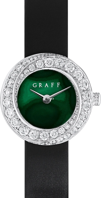 Graff,Spiral 23mm,23mm,White Gold,Green,Gradient,Quartz,Sapphire,Crystal Glass,Round,GSP23WGD