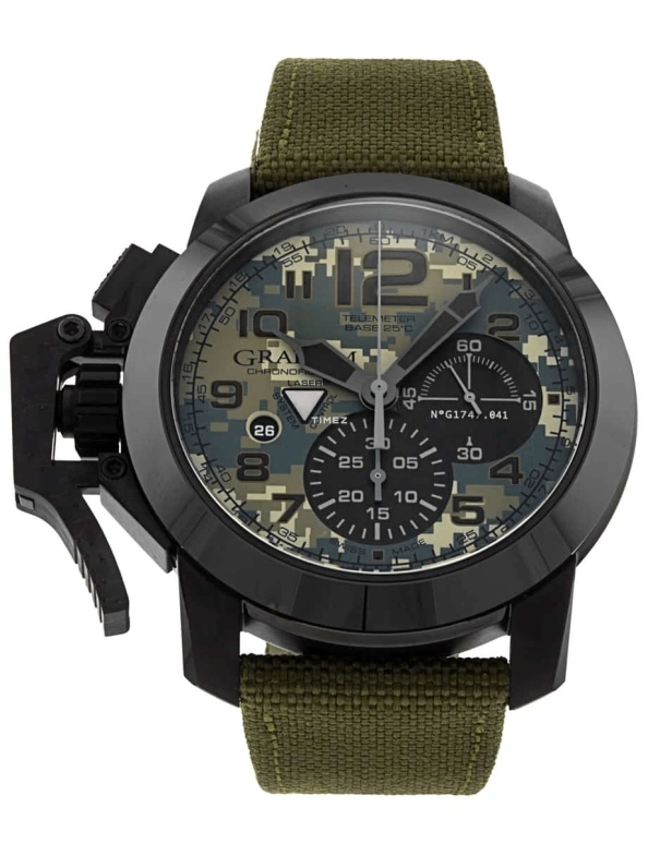 Graham,Chronofighter 47mm,47mm,Ceramic,Carbon,Stainless Steel,Green,Automatic,Chronograph,Day,2CCAU,2CCAU.G02A
