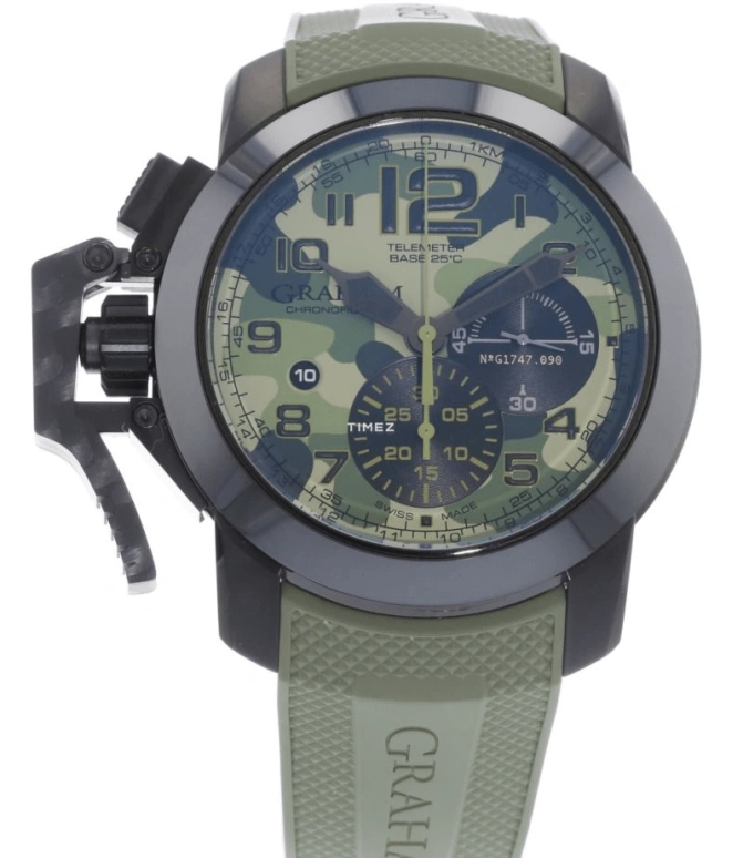 Graham,Chronofighter 47mm,47mm,Ceramic,Carbon,Stainless Steel,Green,Automatic,Chronograph,Day,2CCAU,2CCAU.G02A