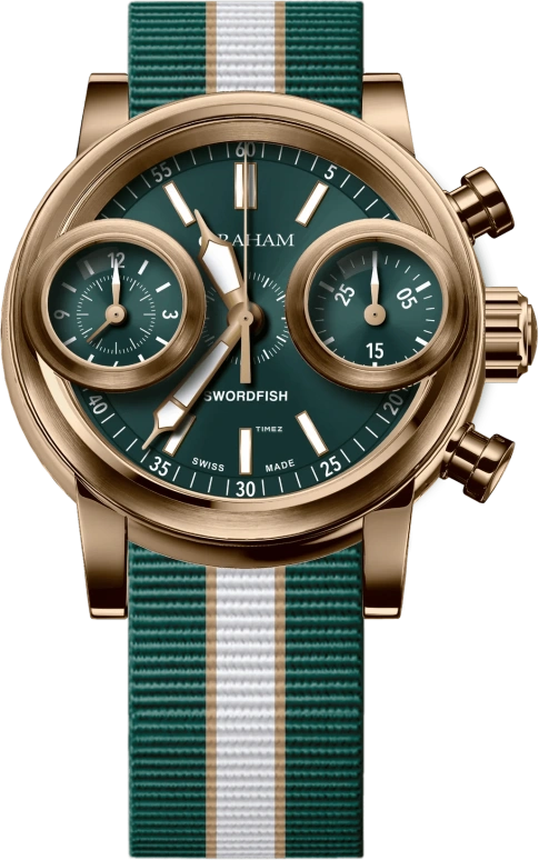 Graham,Swordfish 46mm,46mm,Bronze,Green,Automatic,Chronograph,Sapphire,Crystal Glass,2SXAK,2SXAK.G01A.K137T