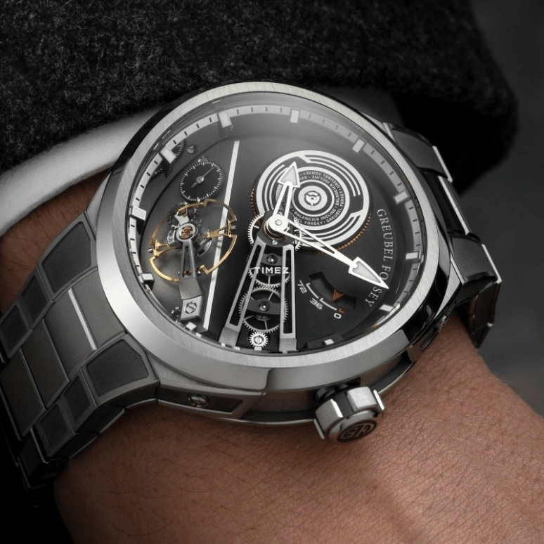 Greubel Forsey,Collection Convexe 46.50mm,46.50mm,Titanium,Grey,Handwound,Power Reserve Indicator,Sapphire,Crystal Glass,BALANCIER CONVEXE S2,BALANCIER CONVEXE S2-black