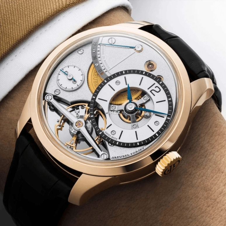 Greubel Forsey,Collection 39.60mm,39.60mm,Red Gold,Grey,Handwound,Power Reserve Indicator,Sapphire,Crystal Glass,BALANCIER CONTEMPORAIN