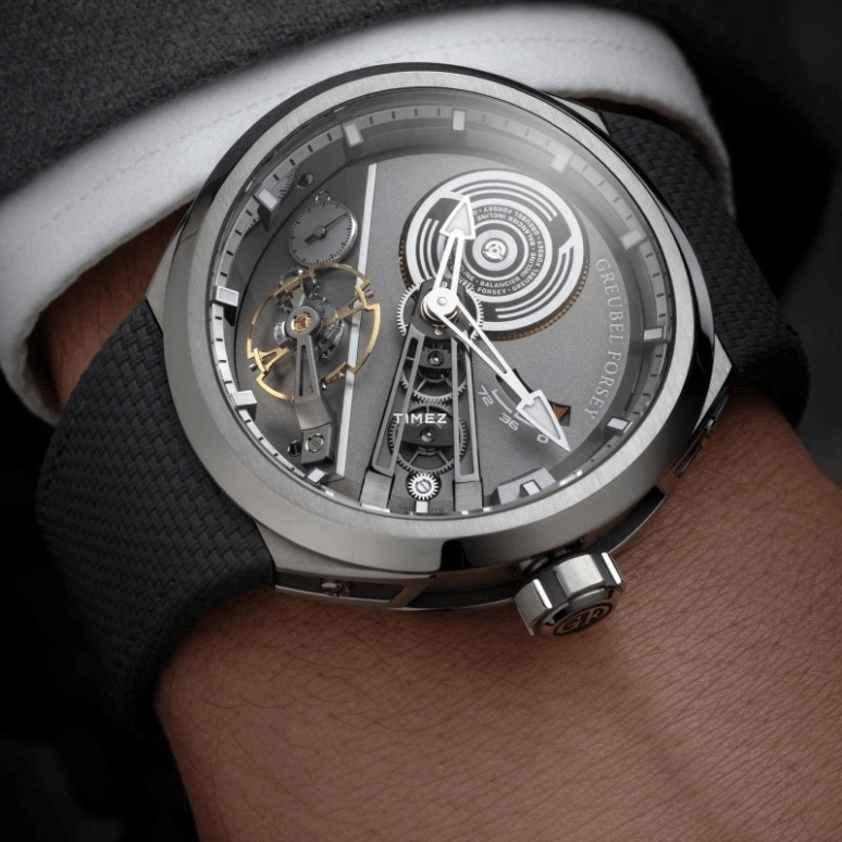 Greubel Forsey,Collection Convexe 46.50mm,46.50mm,Titanium,Grey,Handwound,Power Reserve Indicator,Sapphire,Crystal Glass,BALANCIER CONVEXE S2,BALANCIER CONVEXE S2-grey