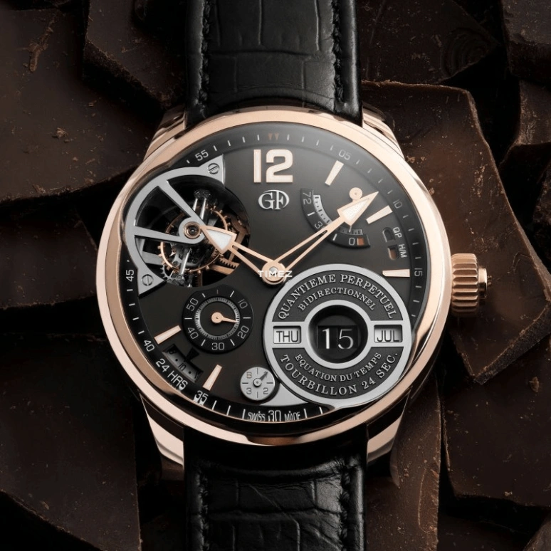 Greubel Forsey,Collection 43.50mm,43.50mm,Red Gold,Brown,Handwound,Perpetual Calendar,Leap Year,Annual Calendar,Month,Sapphire,Crystal Glass,Round,QP A EQUATION