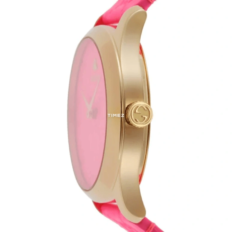 GUCCI,G-Timeless 38mm,38mm,Stainless Steel,Yellow Gold,Pink,Quartz,Sapphire,Hardlex,Round,YA1264115