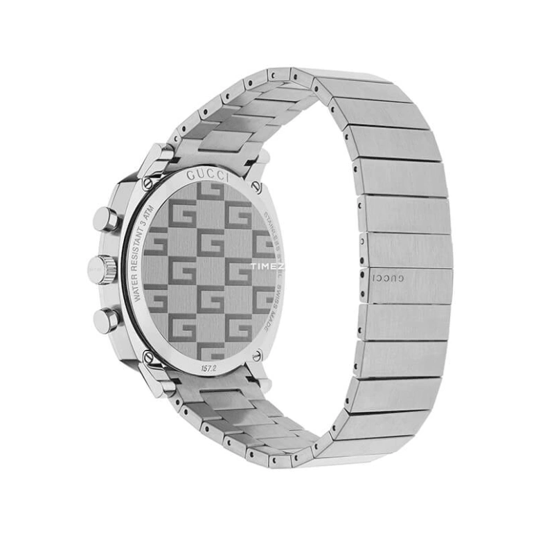 GUCCI,Grip 40mm,40mm,Stainless Steel,Silver,Grey,Quartz,Chronograph,Sapphire,Crystal Glass,YA157302