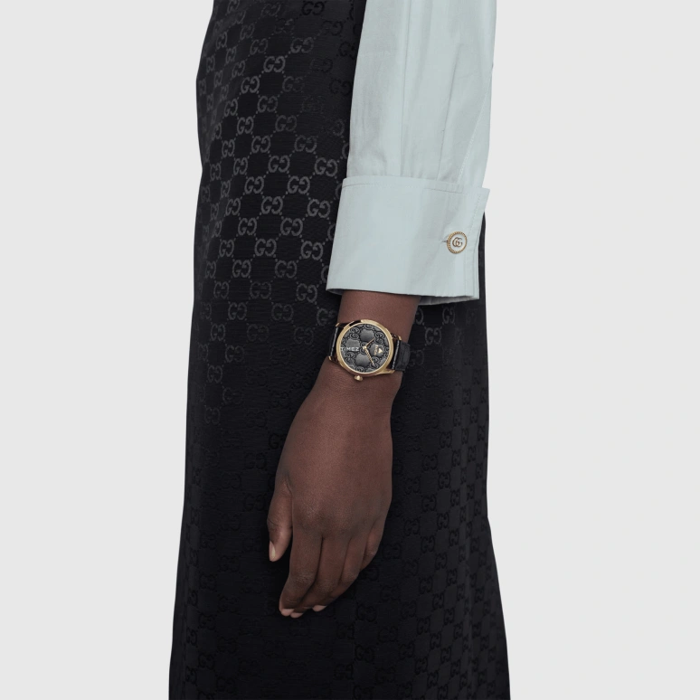 GUCCI,Gucci 38mm,38mm,Stainless Steel,Black,Quartz,Sapphire,Crystal Glass,Round,561376 IAMB0 8757