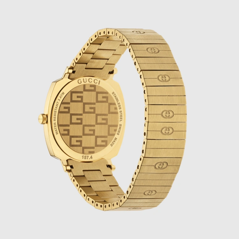 GUCCI,Grip 35mm,35mm,Stainless Steel,Yellow Gold,Gold,Closed,YA157403