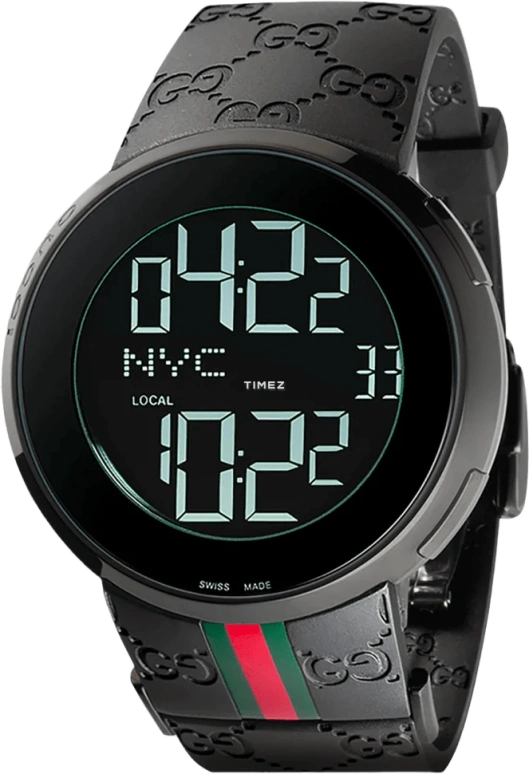 GUCCI,I-Gucci 44mm,44mm,Stainless Steel,Black,Quartz,Sapphire,Crystal Glass,Round,YA114207