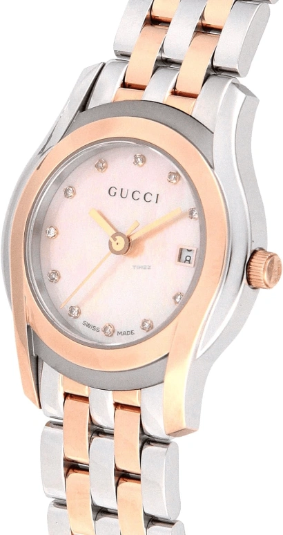 古驰,Gucci 26.70毫米,26.70毫米,不锈钢,粉色,石英,日历,蓝宝石,YA055536