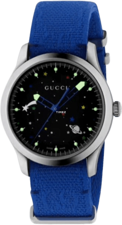 GUCCI,G-Timeless 38mm,38mm,Stainless Steel,Black,Sapphire,Closed,YA1264183