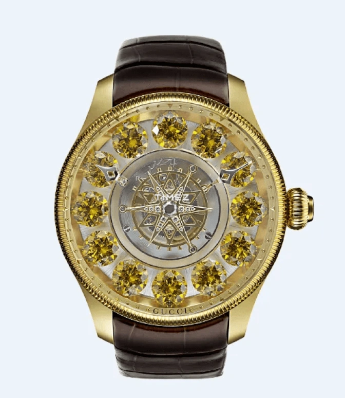 古驰,G-Timeless 40毫米,40毫米,黄金,黄金色,黄色,手动上弦,陀飞轮,蓝宝石,水晶玻璃,G,G-TIMELESS PLANETARIUM2